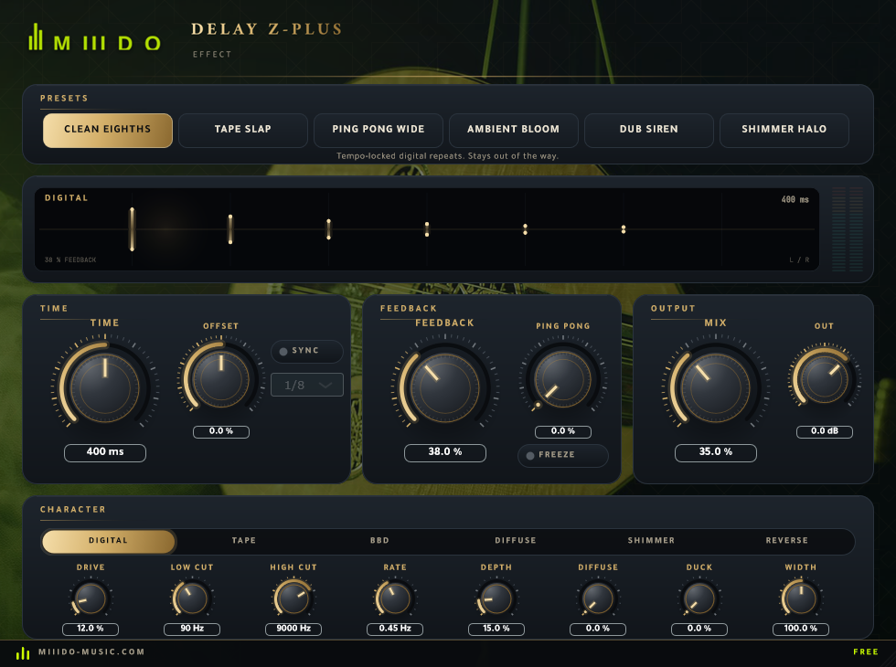DelayZPlus default