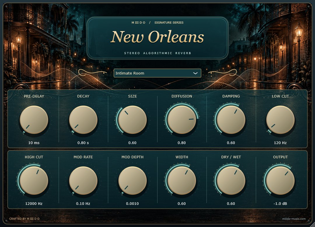 New Orleans reverb plugin, Intimate Room preset